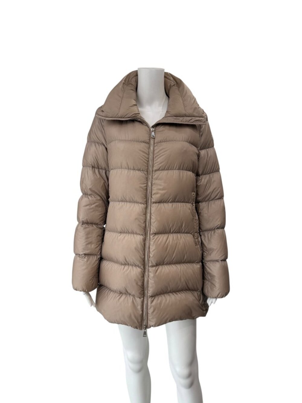 $1115 Moncler Beige Quilted Zind Torcyn Padded Jacket Coat size 3/Large AS IS